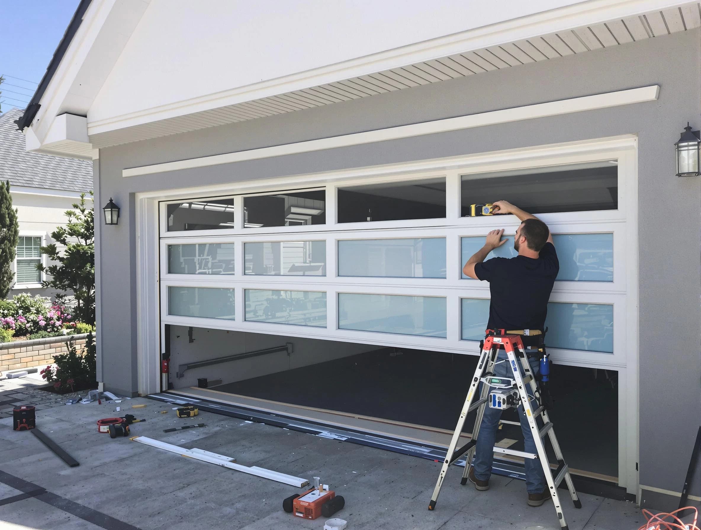 Marshfield Garage Door Repair team performing garage door replacement in Marshfield