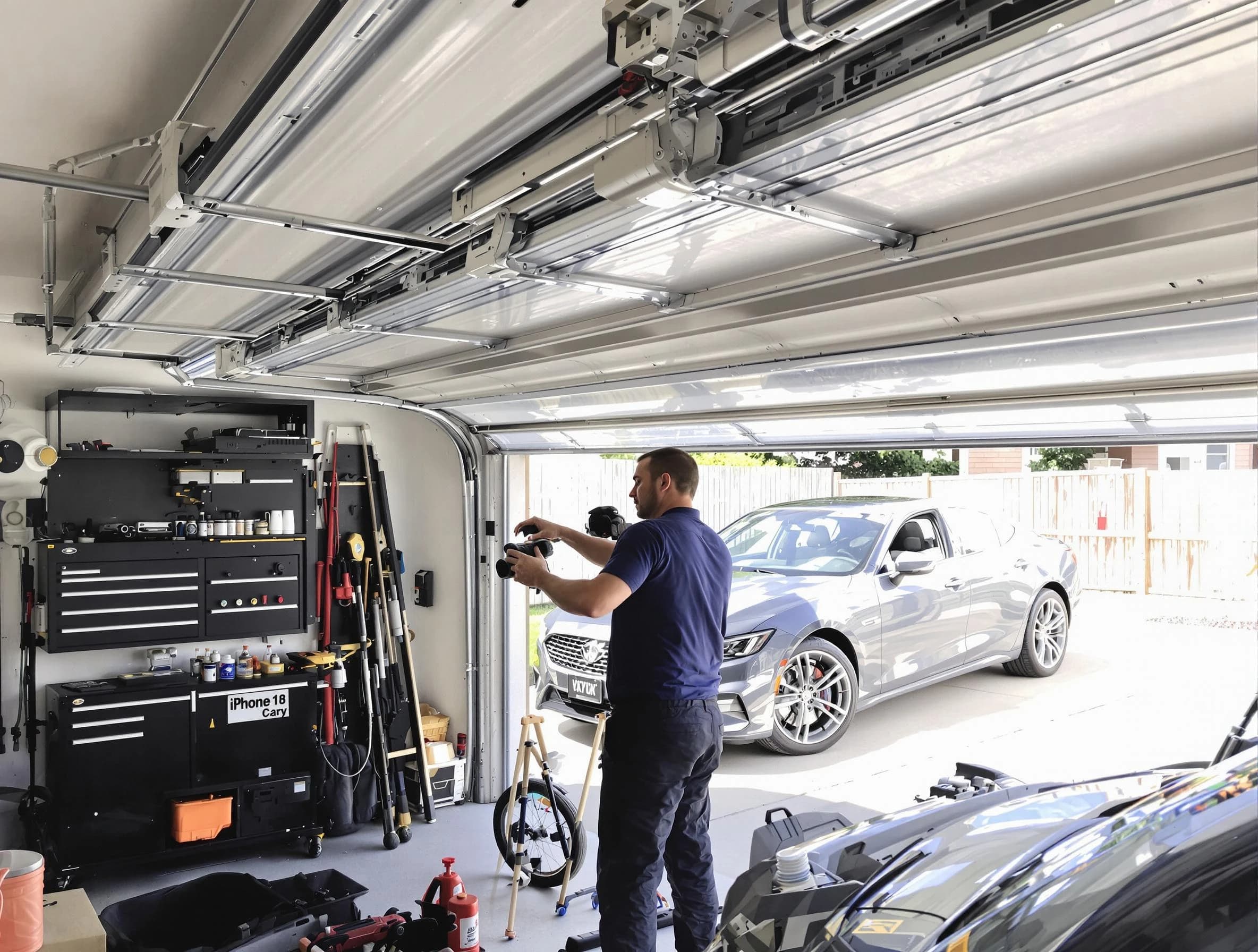 Marshfield Garage Door Repair technician fixing noisy garage door in Marshfield