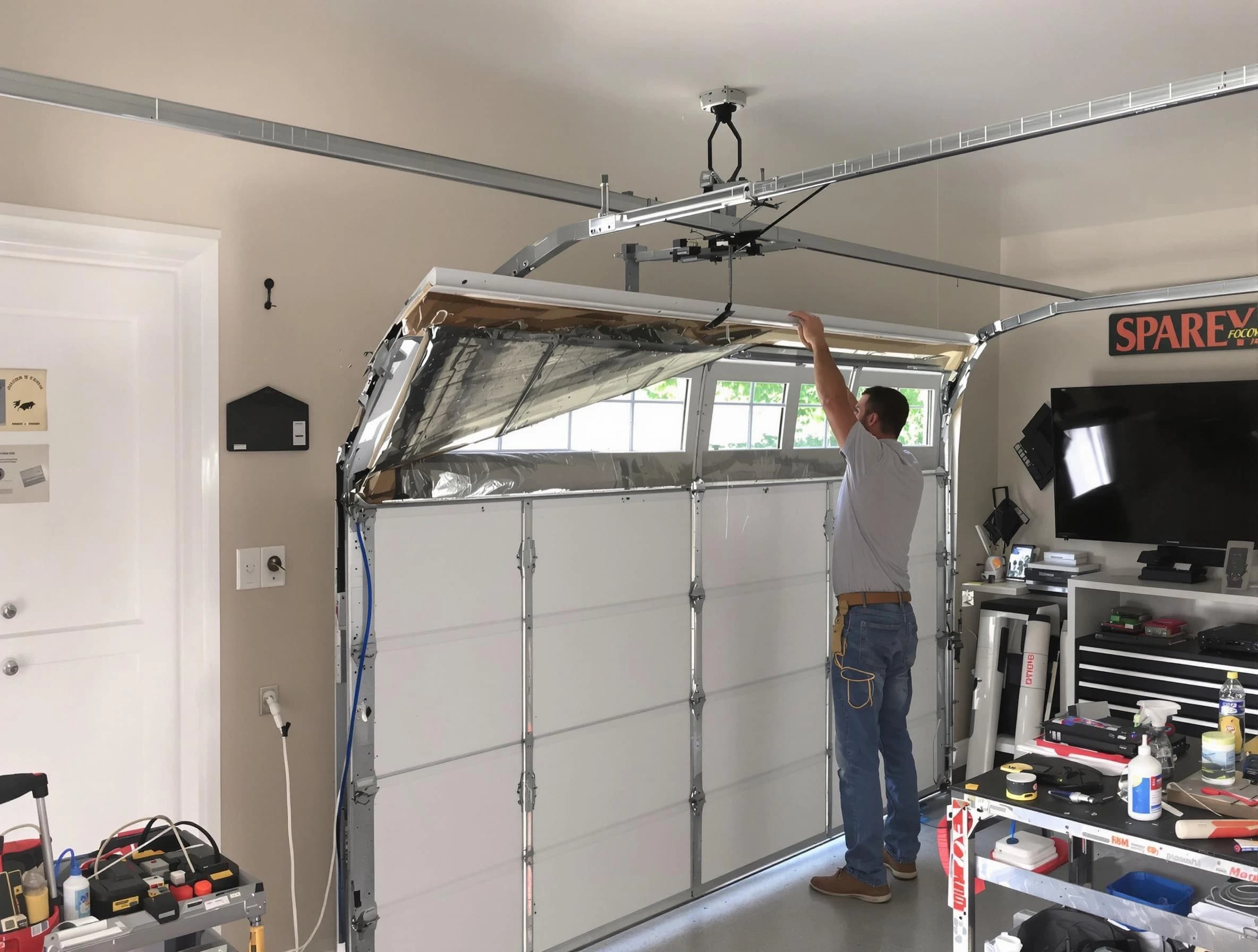 Garage door section replacement by Marshfield Garage Door Repair in Marshfield