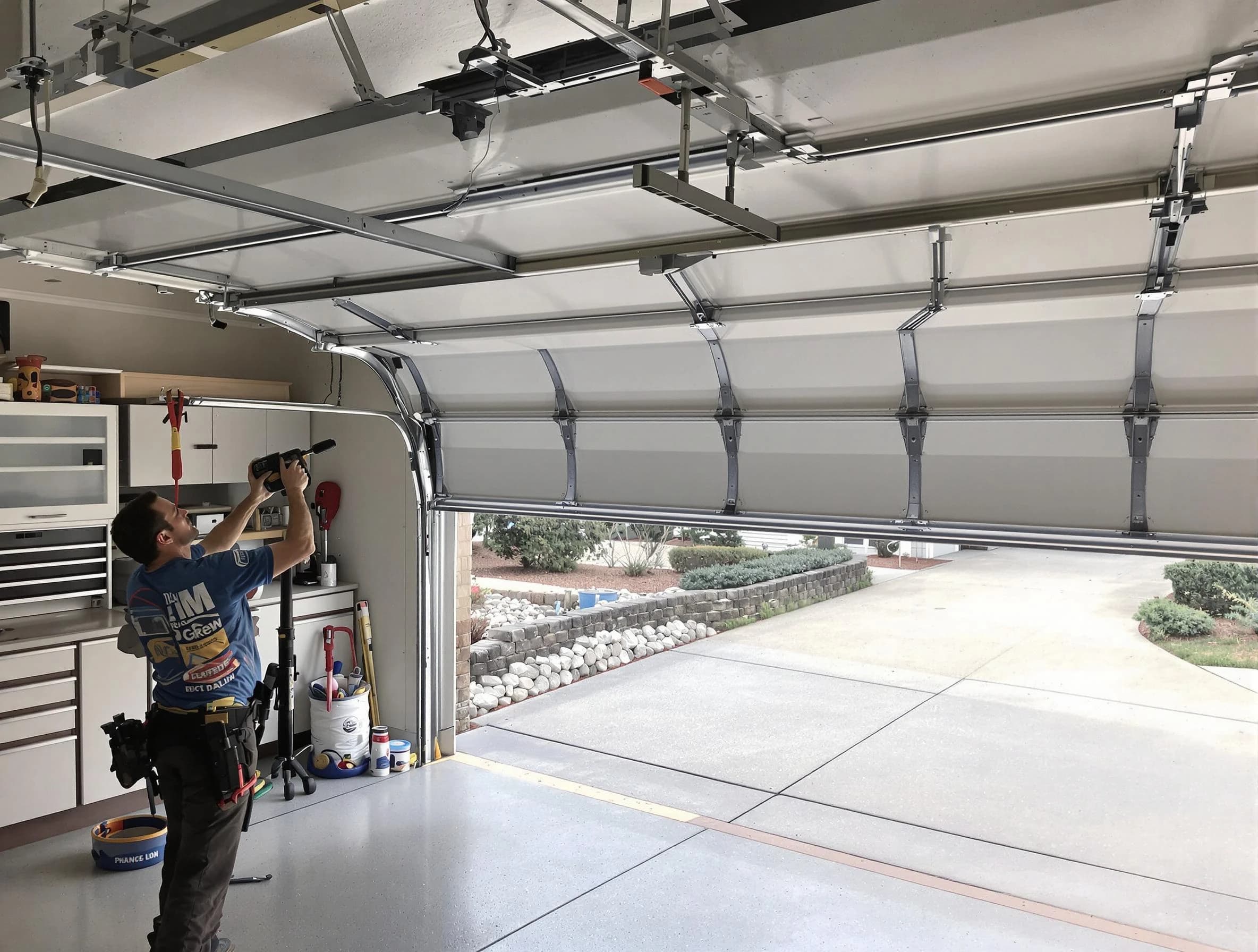 Garage door track repair service by Marshfield Garage Door Repair in Marshfield