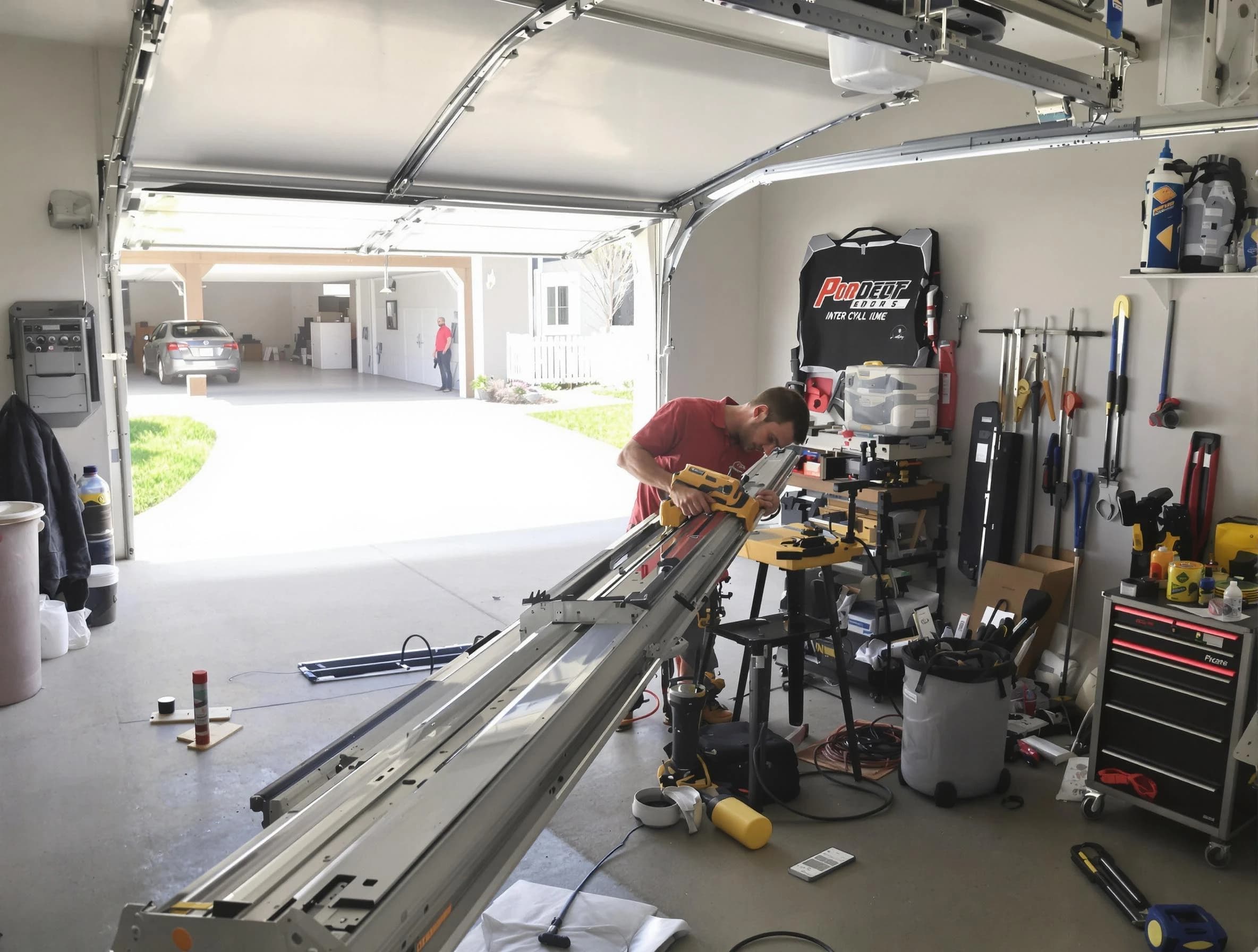 Marshfield Garage Door Repair expert performing track repair in Marshfield