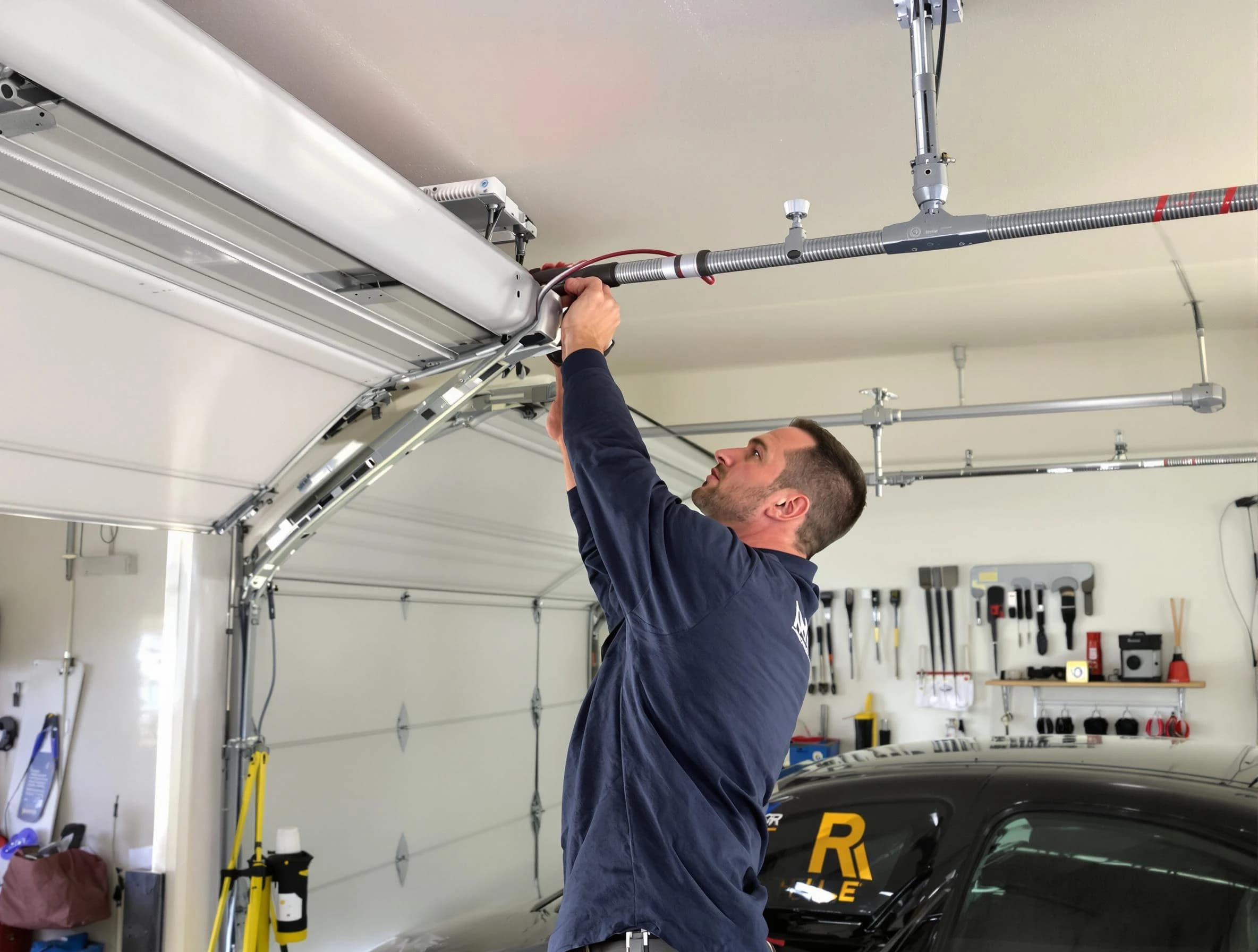 Marshfield Garage Door Repair technician performing garage door cable repair in Marshfield