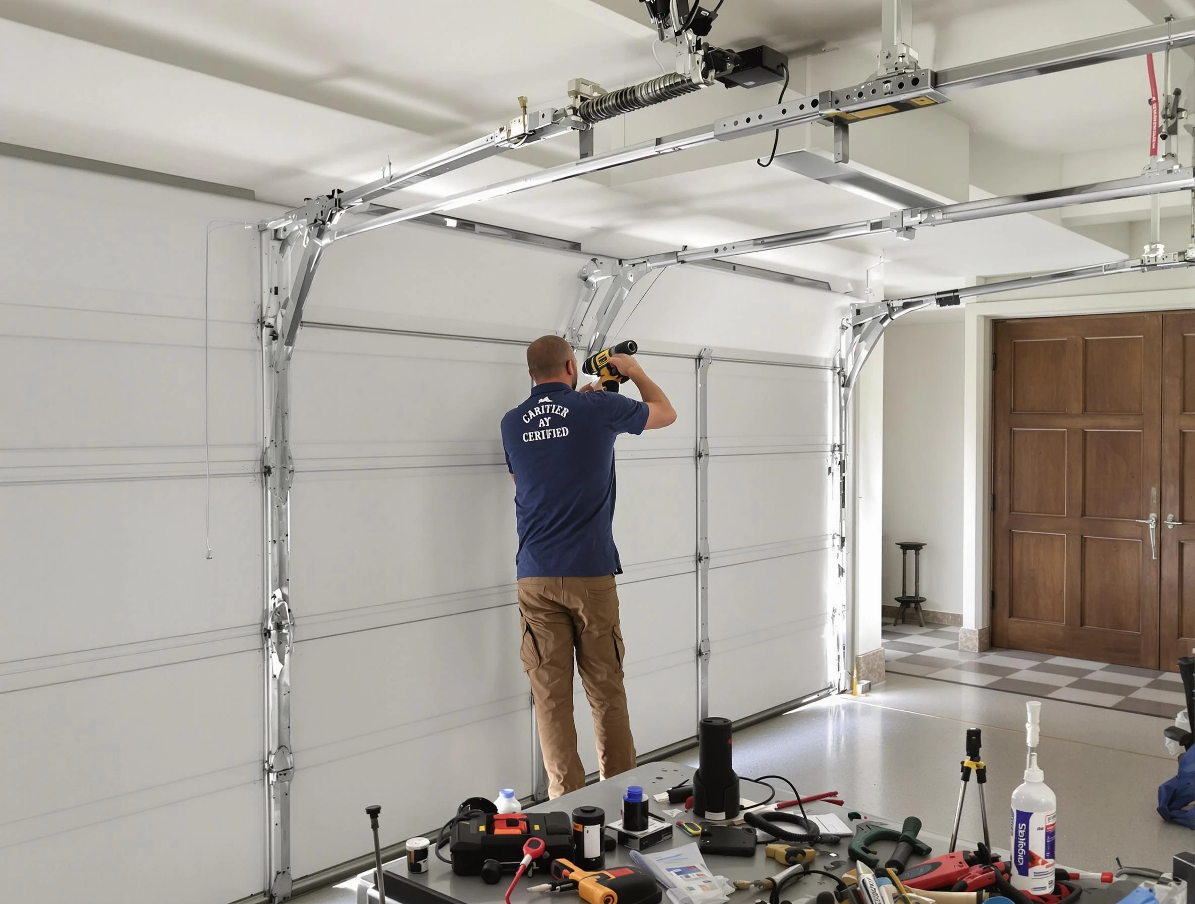 Marshfield Garage Door Repair certified technician performing precision garage door repair in Marshfield