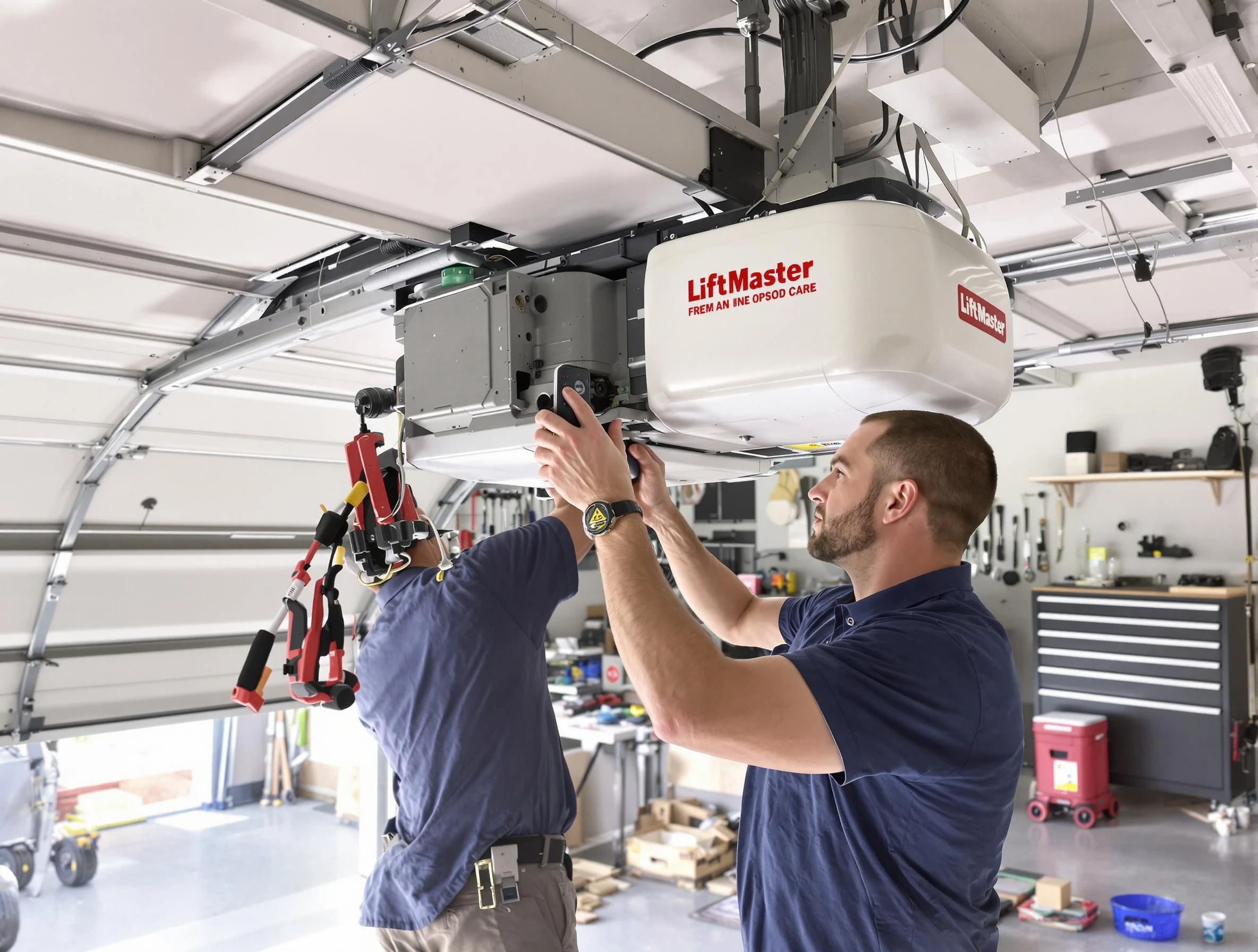 Marshfield Garage Door Repair technician performing advanced diagnostics on garage opener in Marshfield