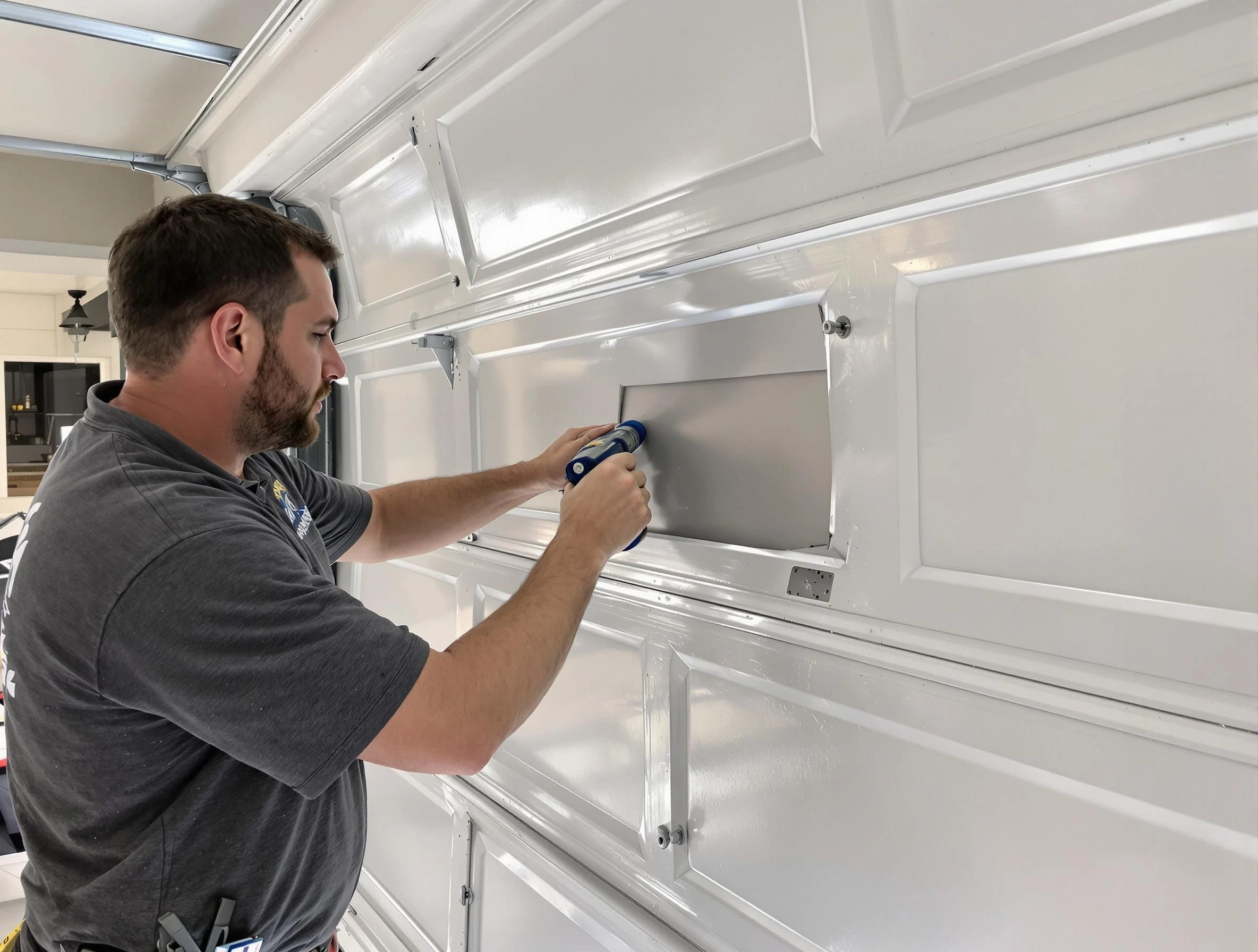 Garage door panel repair by Marshfield Garage Door Repair in Marshfield